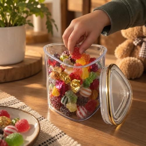 Generic Clear Acrylic Spice and Legume Organizer, 600ml capacity; suitable for spices, herbs, or even nuts and small legumes; airtight seal, .nin Food storage container