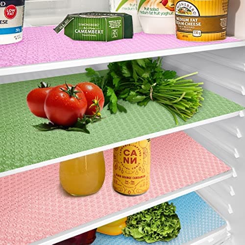 TIONTURE 4Pcs Refrigerator Liners Refrigerator Mats EVA Fridge Liner for Glass Shelves Washable Refrigerat Mat Fridge Mats for Refrigerators Cabinets Wardrobes Drawers