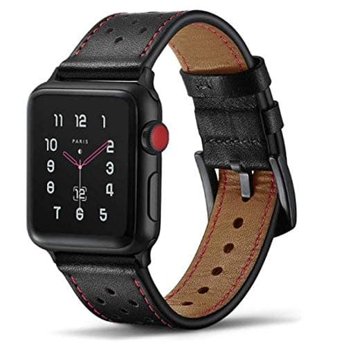 Leather Band for Apple Watch - 44 mm - Black