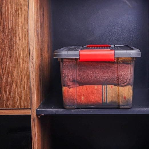 Simple Life 16L Plastic Storage Box with Secure Lid for Home Organization