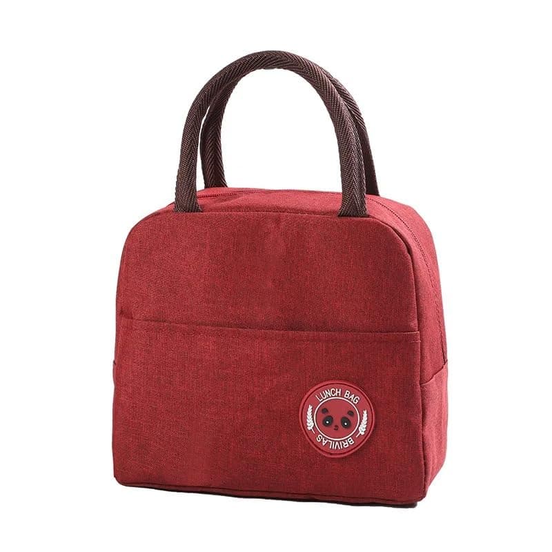 Insulated Lunch Bag, 1.5L Portable Foldable Food Storage Tote with Thermal Lining and Water-Resistant Exterior for Work, School, Travel, Beach and Picnic (Red)