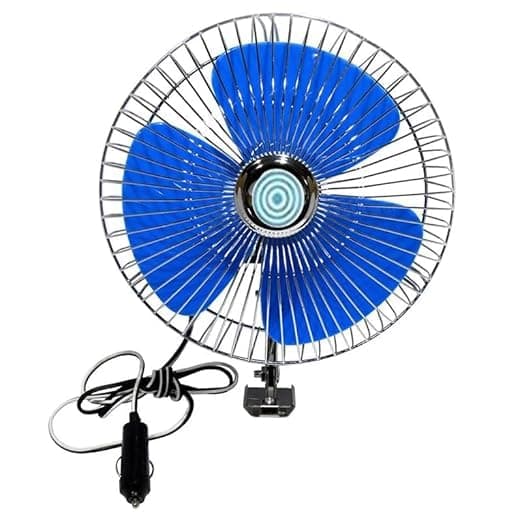 Car Air Fan Strong Quiet Ventilation Car Fans Summer Air Cooling Fan Lighter Connector (Base,12V)-SA CAR