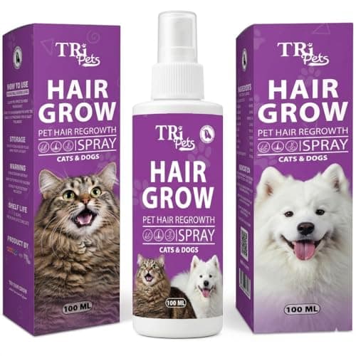 TRi Pets Hair Grow Spray for Cats & Dogs – Fast Hair Regrowth, Anti-Shedding, Skin Health Support, Aloe Vera & Biotin, 100ML Animal fur cleaner conditioner