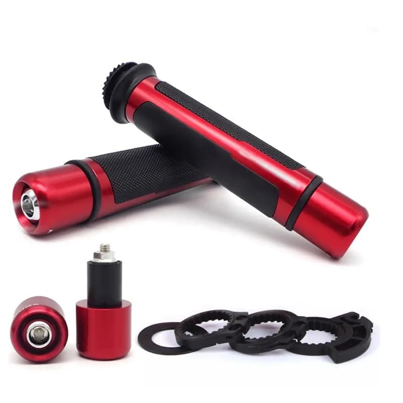 KaberTrade Universal Anti-Slip Hand Grips for Motorcycles Motorcycles Scooters Ergonomic Design for Driving (Red Maroon in Black, Code:10276) Handlebar grip