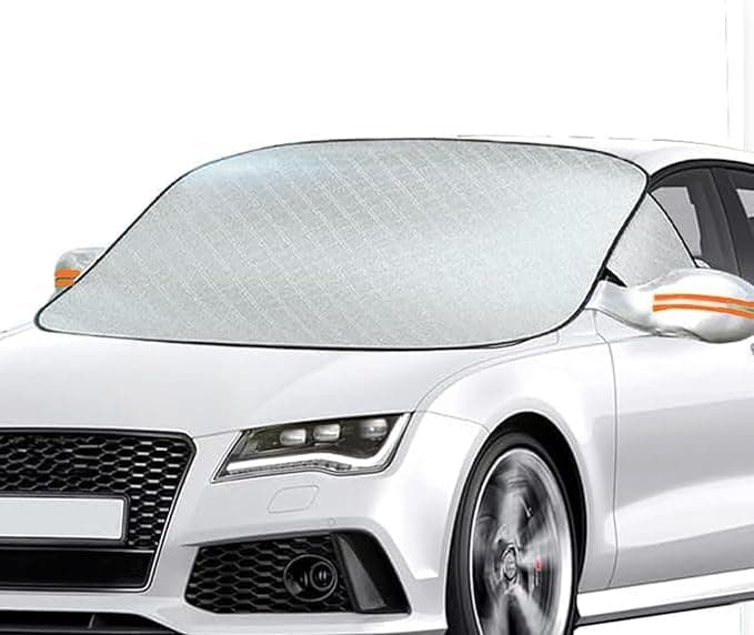 Car Sun Shade for Car Front Windshield, Mirror Cover, Reflective Strip, Heat and Sun Protection, Maintain Car Interior Temperature, Maintain Car Dashboard - Suitable for All Cars