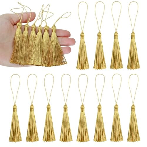 BEL AVENIR 20pcs 5inch Silky Floss Carft Tassel Keychain Tassel with 2.5inch Cord Loop Earring Jewelry Making,Souvenir,DIY Accessory Hanging ornament