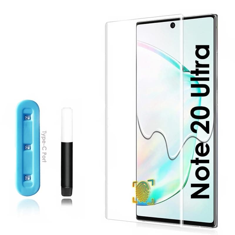 Elmo3ezz Glass Screen Protector for Samsung Galxay Note 20 Ultra, Full Adhesive 9H Curved Fit Self-Dispersing Full UV Protection Cellular phone case