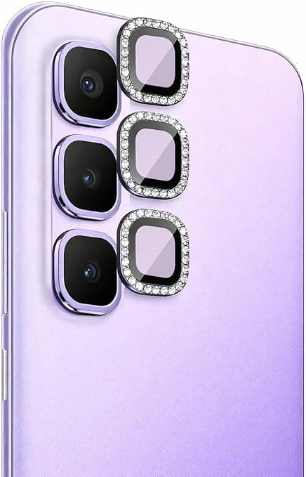 Camera Lens Protector (Compatible With Infinix Hot 50) Tempered Glass and Aluminum Alloy Ring Individual Anti-Scratch Cover High Definition, Case Friendly 1 Pack (Black)