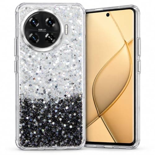 Glitter Case Compatible with Tecno Spark 20 Pro Plus Sparkly Clear Bling Protective Cover with Raised Camera Protection & Shockproof Bumper, 5 Cellular phone case