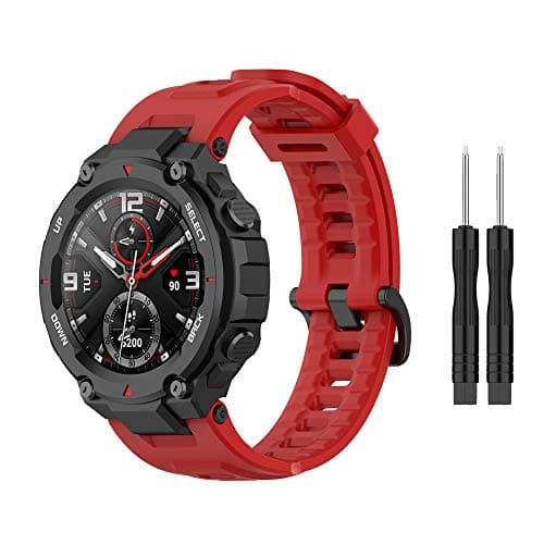 BabyValley Band Compatible with Amazfit T-rex/T-rex Pro Band Replacement Wristbands Bracelet Strap for Amazfit T-rex/T-rex Pro Watch Bands Silicone Smart Watch Accessories-with Install Tools (Red)