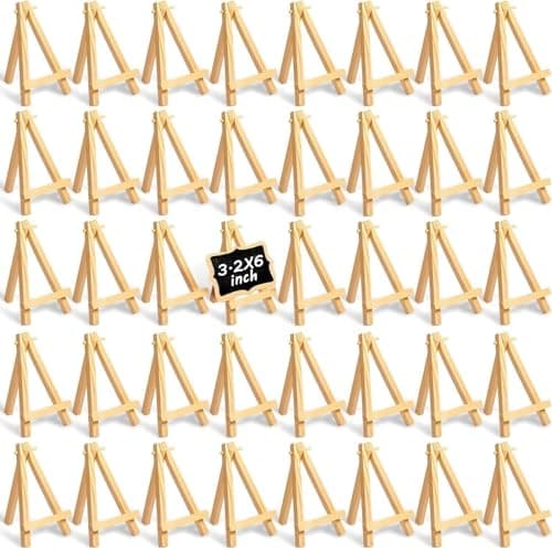 KRYTONE®6 Inch Natural Wooden Mini Easel Stand Artist Wood Triangle Cards Stand Tripod Small for Display Tabletop Canvas Stand for Painting Arts