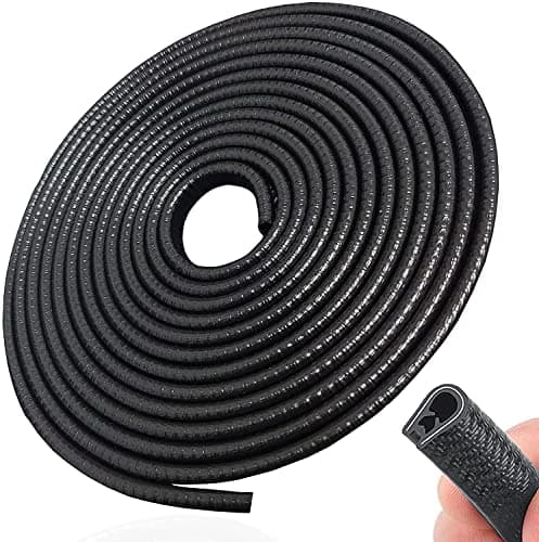Door Edge Guards 16Ft (5M) U Shape Edge Trim Seal Protector with Clips - Universal Fit Rubber Strip for Doors (Door Protection Strip) Vehicle molding