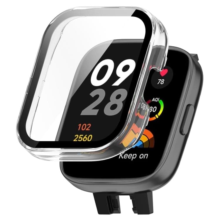 Protective Case (Compatible with Redmi Watch 3 Active) with PC Built Screen Protector Hard Durable Frame Shock and Scratch Resistant Stylish Design Degree Protection For Watch