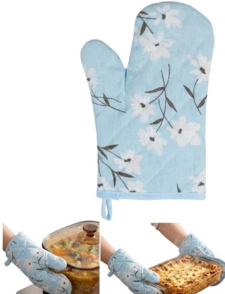Generic Heat-Resistant Padded Oven Gloves, Navy Blue, for Handling Trays and Pots, .sew Pot holder