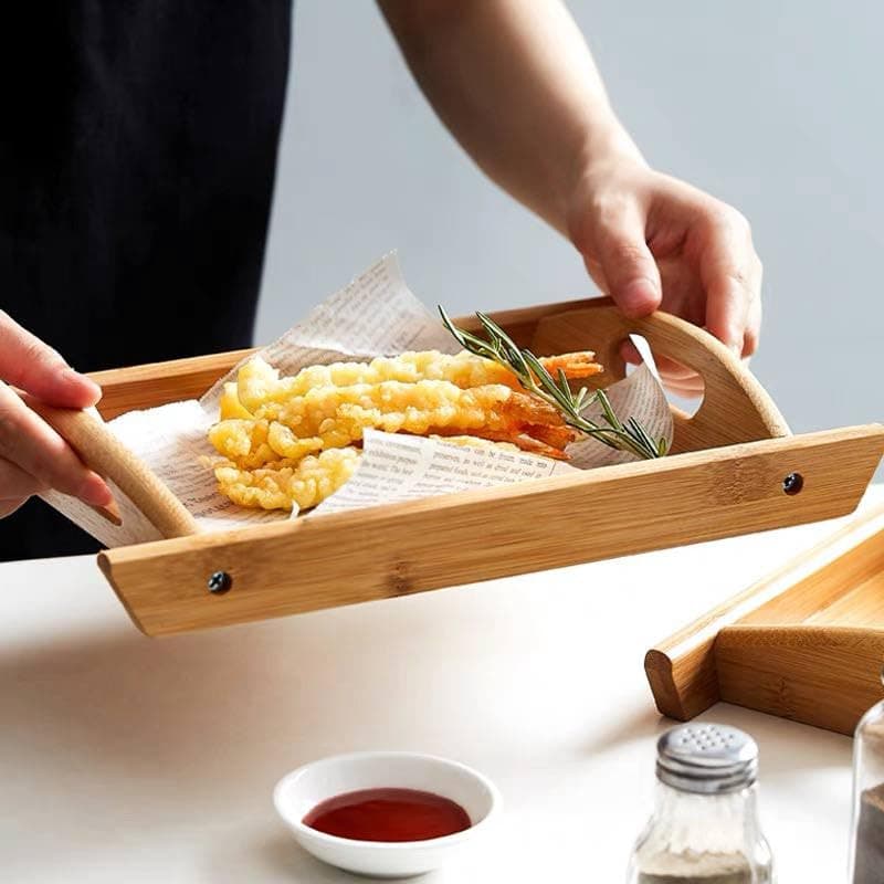 Generic Wooden Serving Tray Set, Waterproof, 3 Pieces, for Snacks and Appetisers, .soh
