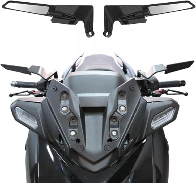 Universal Motorcycle Rear View Mirror, High Definition Handlebar Wing Folding Mirrors, Suitable for Motorcycles and Scooters - Airplane Mirrors - SACAR