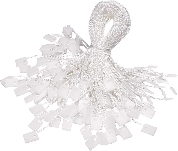 1000 Pieces 17cm Nylon String for Hanging Clothes Gift Bags Price Tags Shoes Hook Lock Loop for Belts Pocket Squares Luggage Labels Accessories 17cm Nylon (White) Thread cord