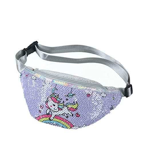 Girl’s Unicorn Fanny Pack - Cute Kids Travel Waist Bag - Crossbody Belt Bag Sport Running Camping Trip - Christmas Gift for Girls