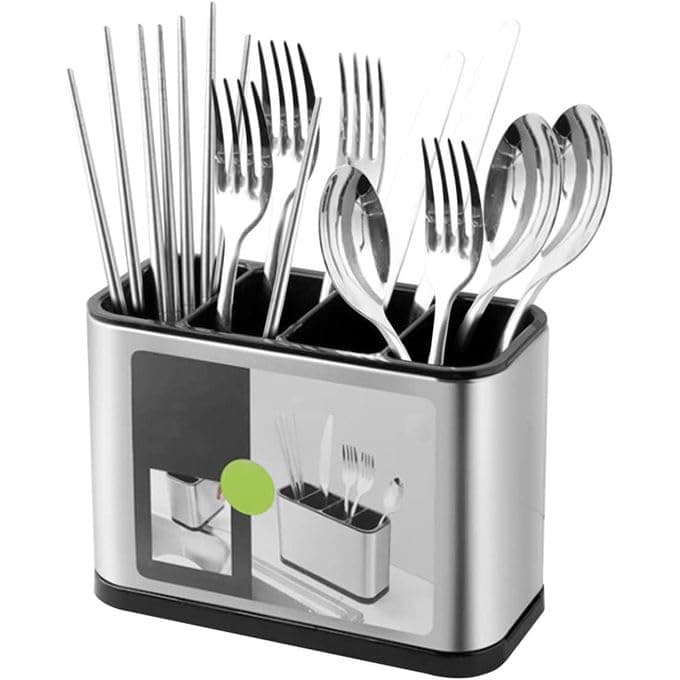 4-Slot Cutlery Drainer Utensil Organizer Rack Silverware Drying Holder