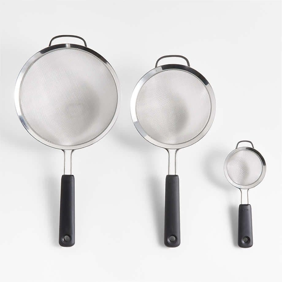 Generic 3-in-1 Stainless Steel Strainer Set, Three different sizes, Durable plastic handles, Stainless steel herb strainer, Strainers for tea, spices, and herbs, High-quality imported product, .db Tea infuser