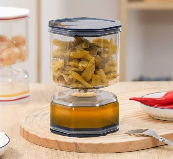 Generic Acrylic Pickle Jar with Airtight Lid, 250ml, for Separating Dry and Wet Ingredients, Preserving Pickles and Olives, .sa Food storage container