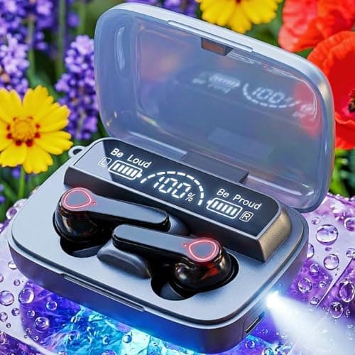 Earbuds M19 TWS Wireless Earbuds | With Flashlight, LED Digital Display and | Digital LED Display, Emergency Light, Reverse Charging, Full Touch Control, Hi-Fi and Deep Bass Sound Headphones