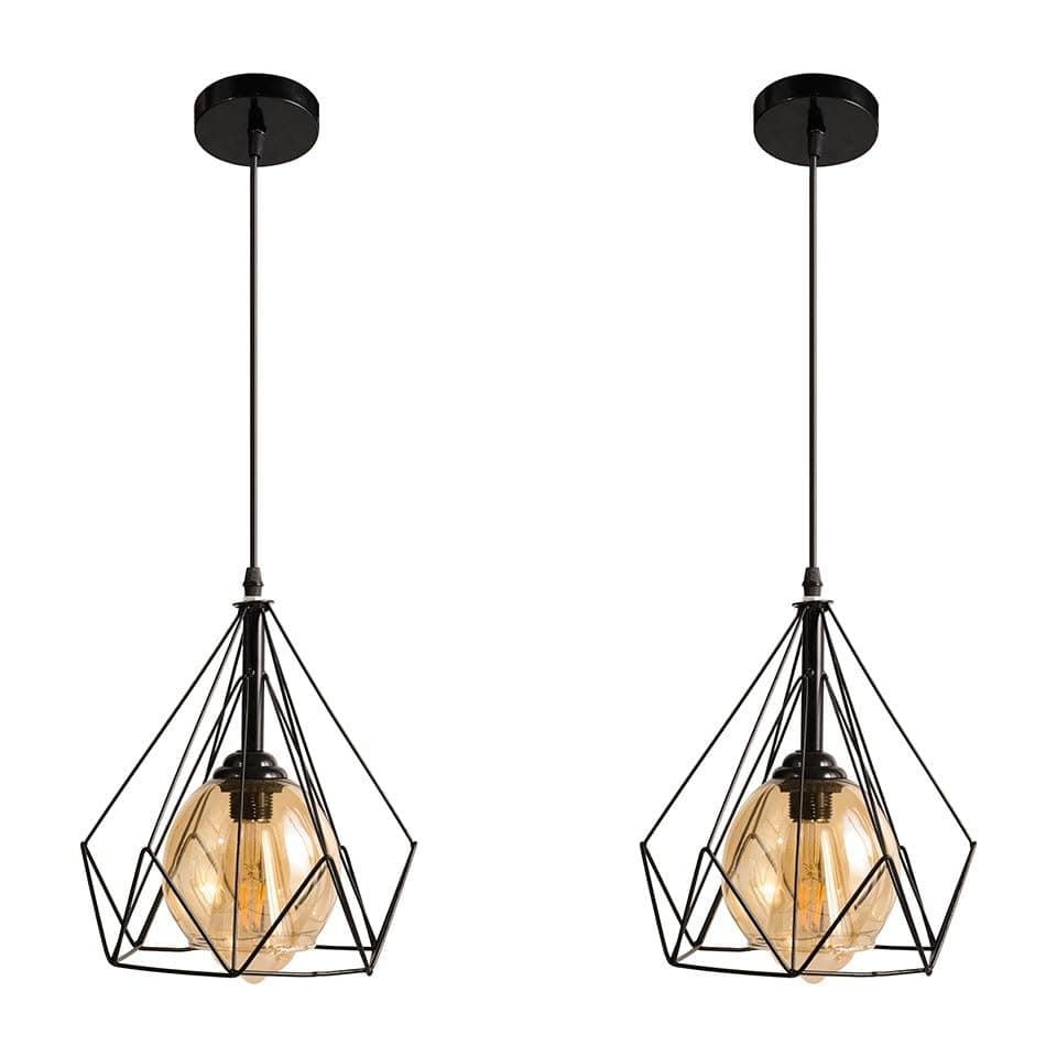 El Rawda Set of 2 Modern Single Pendant Ceiling Lights Stylish Contemporary Hanging Lamps for Home and Commercial Spaces Light fixture