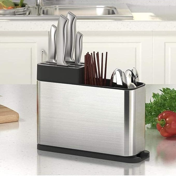2-in-1 Metal Dish Rack and Drainer Tray Kitchen Storage Drying Rack
