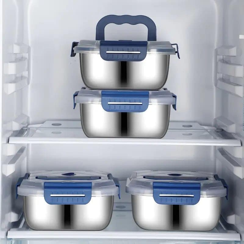 Metal Lunch Box with Airtight Lid 1L Food Storage Container for Fridge and Travel Practical Design with Comfortable Handle Portable Meal Prep Box Meal holder
