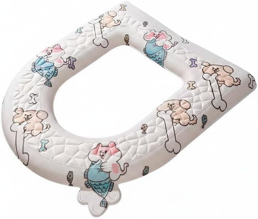 Soft Quilted Toilet Base Cover - Comfortable Washable Cover Gives Warmth And Elegance To The Bathroom With Practical Design Easy To Install AR