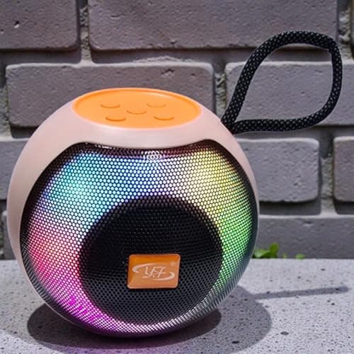 YF-811 Subwoofer Bluetooth Speaker, Portable Wireless Speaker with RGB LED Light, AUX Port, USB, Micro SD and FM Radio, Rechargeable Battery, Portable Wireless Bluetooth Speaker (Pink)