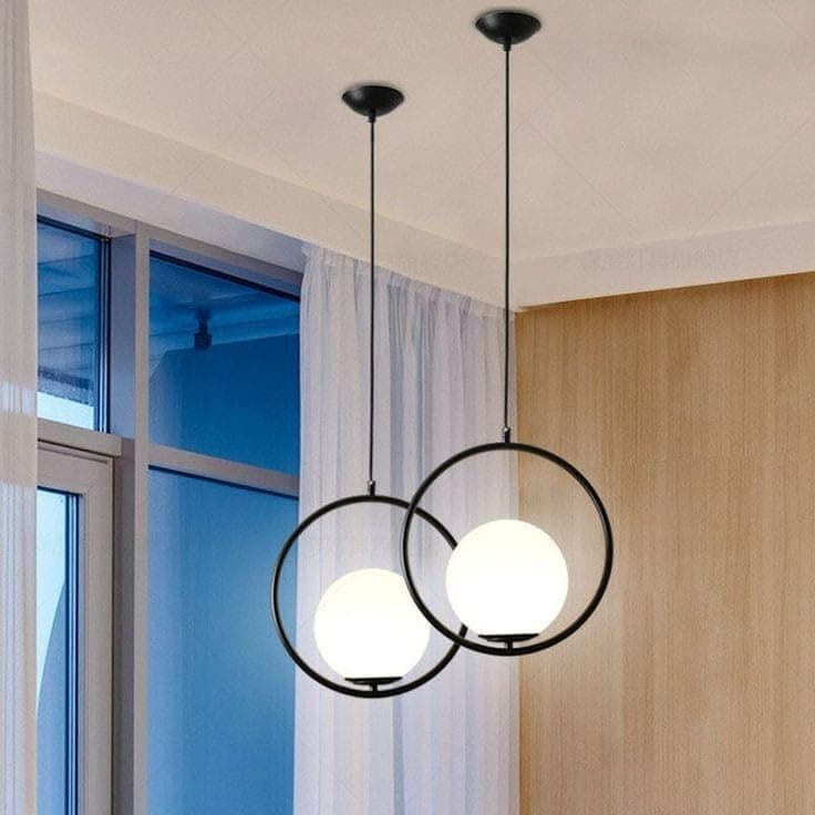 Generic Pendant Light 2 Bulb Without Bulbs 70x30x70cm Black