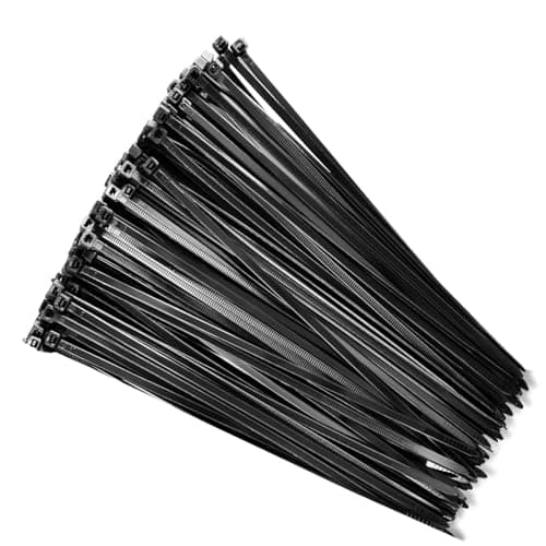Cable Tie, Aviz Plastic Tie Belt High Resistance for Indoor and Outdoor Use (100 Tie, Black, 20cm, 3.6mm) - by KaberTrade