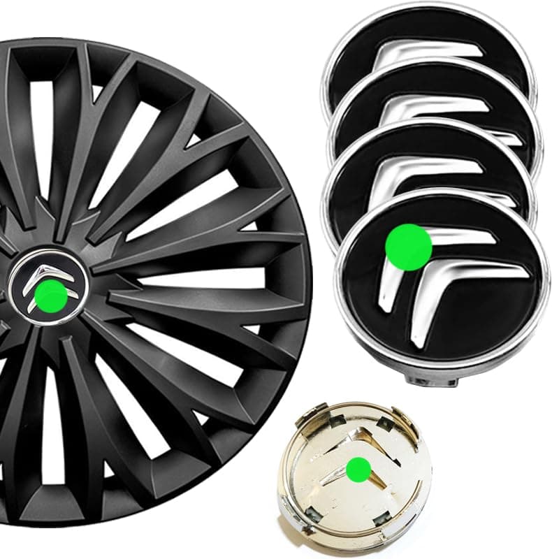KaberTrade KaberTrade Car Wheel Hub Cover Car Tire Hub Cover Rim Rim Fit for Front and Rear Tire Hub 4 Pcs (Straw?/?Win, Diameter 6cm, Code:4741) - KaberTrade Hubcap wheel cover