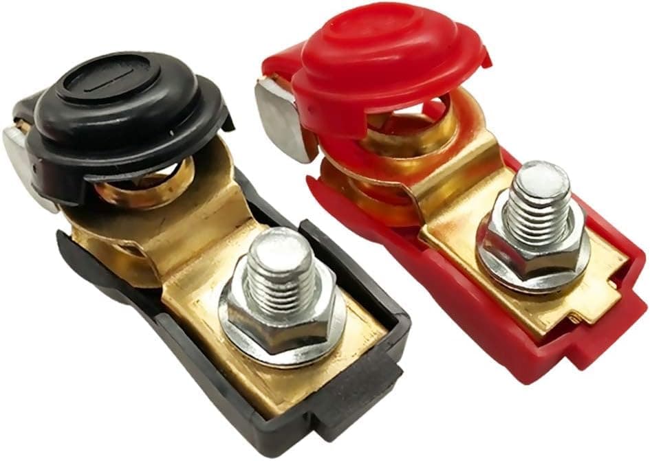 Tnisim 1 Pair Car Battery Cable Terminal Clips, Positive and Negative Car Battery Cable Terminal Connectors with Plastic Cover Used in Car, Pickup and More (2 Pack) - KaberTrade Electronic switch