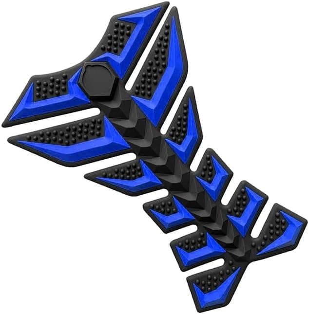 KaberTrade 3D Motorcycle Fuel Tank Protector Sticker Anti Slip Scratch Rubber Protection Pad Universal Design (1 Piece, Blue*Black, Code:8434) Sticker decal