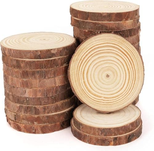 4pc Natural Wood Coaster Set 12cm Round Drink Mats for Table Protection