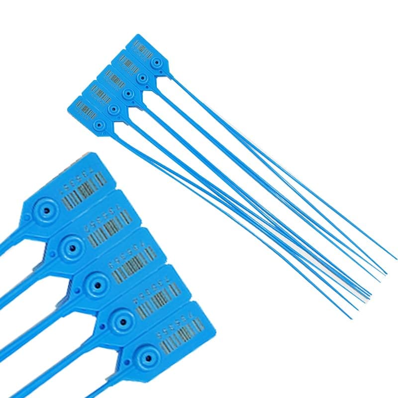 Cable Ties Self Locking, Seal Safety Seals, Numbered & Sequential Ties, Securing Containers & Belongs (Round Seal Color Lubny, 40cm Length, 5 Pieces)- by KaberTrade