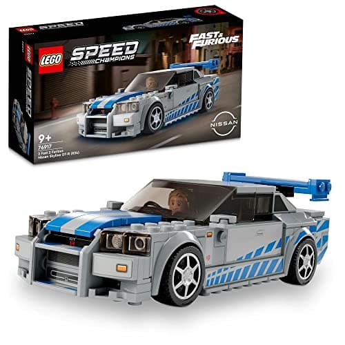 LEGO Speed Champions 2 Fast 2 Furious Nissan Skyline GT-R (R34) 76917 | Race Car Model Kit, Racer Minifigure, Collectible Building Set, Gift for 9+ Year Old Boys & Girls, 319 Pieces Toy building block