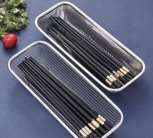 Generic Stainless Steel Chopstick Drainer Basket, Mesh Design for Quick Drainage, Utensil Organiser, .rom Item container