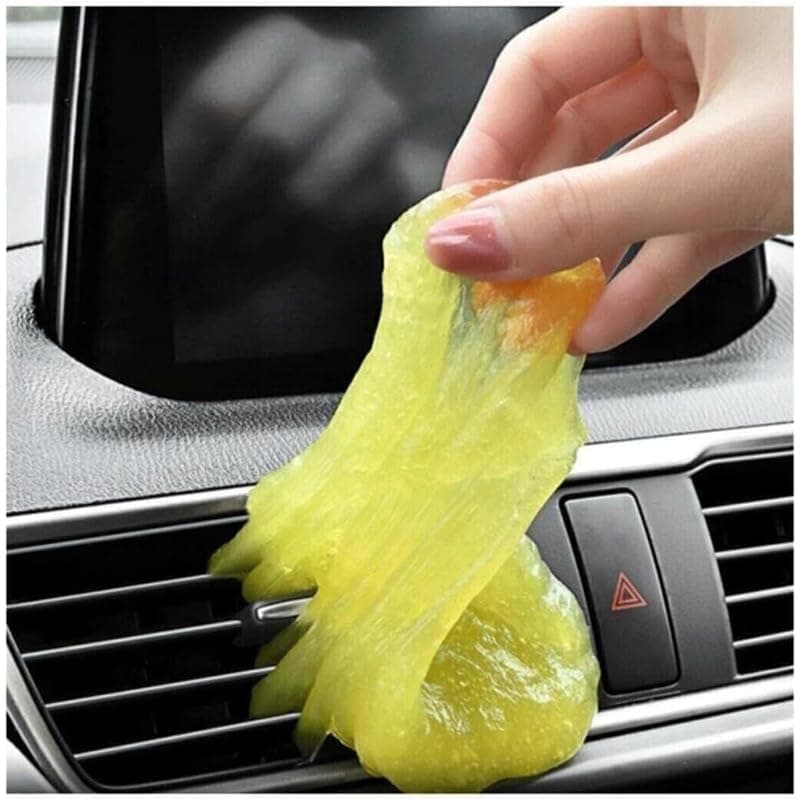 KaberMisr 2020 Slime Gel for Cleaning Car Air Vents, Hub, Control Panel and Other Hard to Reach Places (Pack of 180g, Yellow Gel, Code 10557) Auto accessory