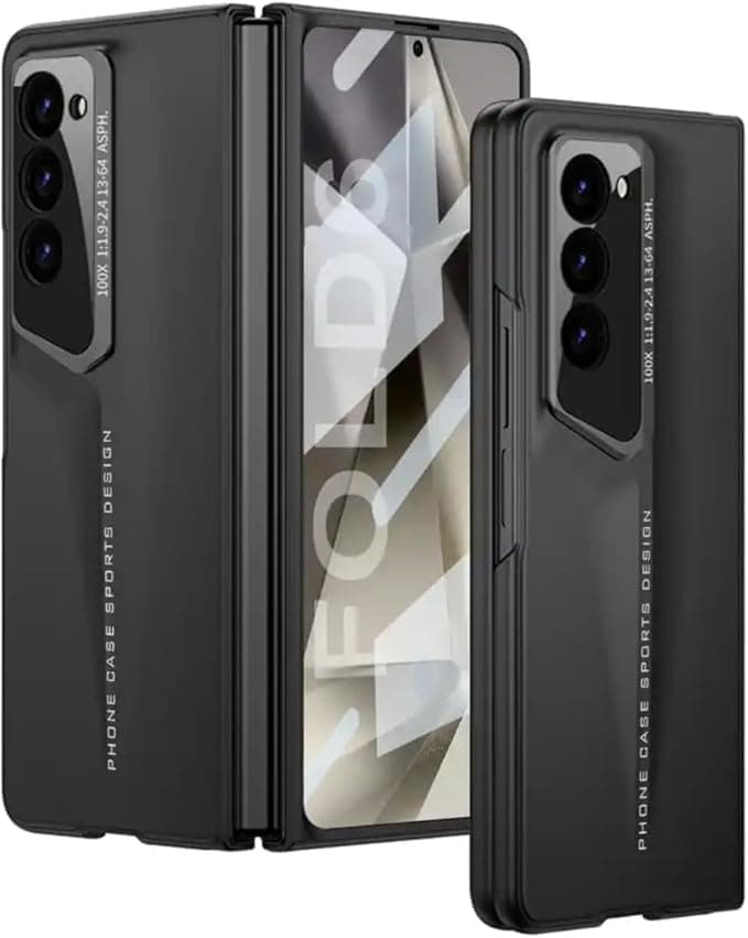 Case for Samsung Galaxy Z-Fold-6 Blade Warrior Case, Slim & Thin Mobile Phone Cover with Matte PC with Screen Protector Shockproof Phone Cover for Samsung (Rugged Black) Cellular phone case