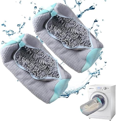 Jumbo Microfiber Shoe Cleaning Bag for Washing Machine with Internal Scrub Brush Large Capacity Shoe Laundry Bag for Sneakers and Athletic Footwear Storage bag