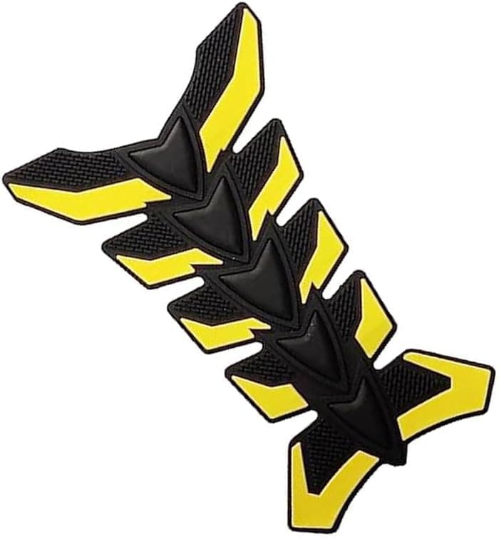 KaberTrade Motorcycle Bike Tank Protection Pad Weather Resistant Fuel Tank Paint Protection Sticker Strong Adhesive Sport Ribbed Design (1 Piece, Yellow*Black, Code:8443) Sticker decal