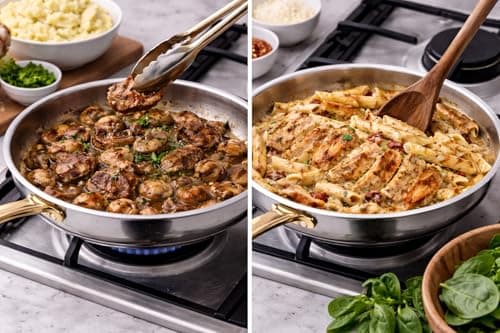 Queen Egypt Safram Stainless Steel Frying Pan 28cm Brushed Gold Finish Durable Pan with Comfortable Handle Extra Large