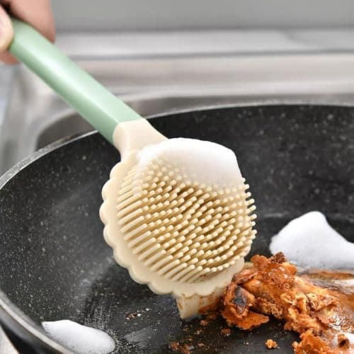 Generic Multi-purpose silicone brush Soft, flexible silicone bristles easily remove grease and dirt, Easy to clean and quick to dry, Comfortable, non-slip handle for easy use .ar