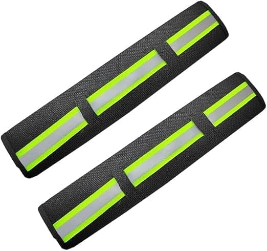 Bling Car Seat Belt Shoulder Pads, Diamond Crystal Car Seat Belt Covers, Car Decor Accessories for Women and Men (2 Pcs, Black Reflective Strip,) SACAR