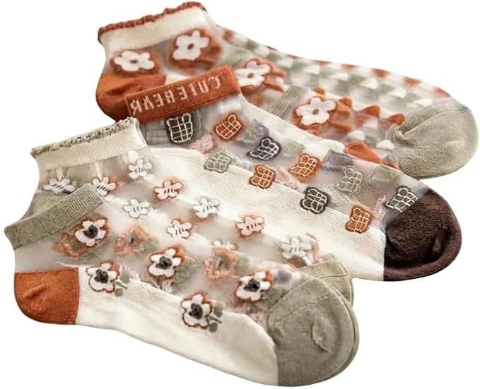 10 Pairs Women's Summer Sports Socks with Modern Floral Designs Breathable Athletic Cotton Blend Ankle Socks for Daily Wear Multi Pattern Hosiery Set