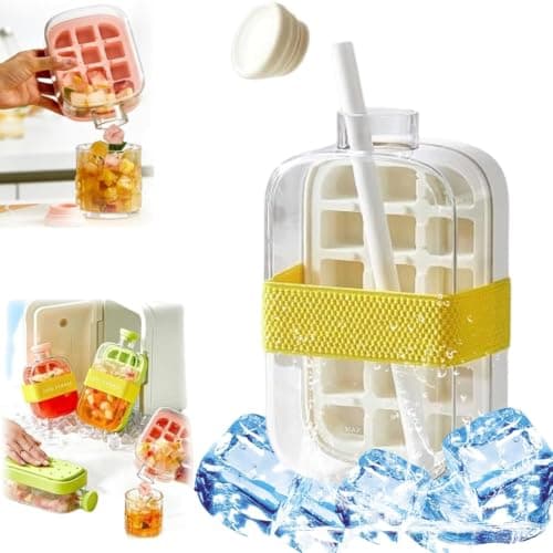 2 in 1 Water Bottle with Ice Cube Tray Touchless 500ml | Multiple Use, Making Ice, Drinks And Smoothies, Cooling Bottle, Suitable For Coffee