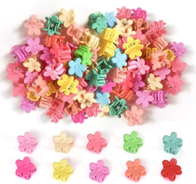 10 Pieces Flower Hair Clips Small Hair Clips for Girls Kids Toddler Hair Styling (Multi-Shape and Color)